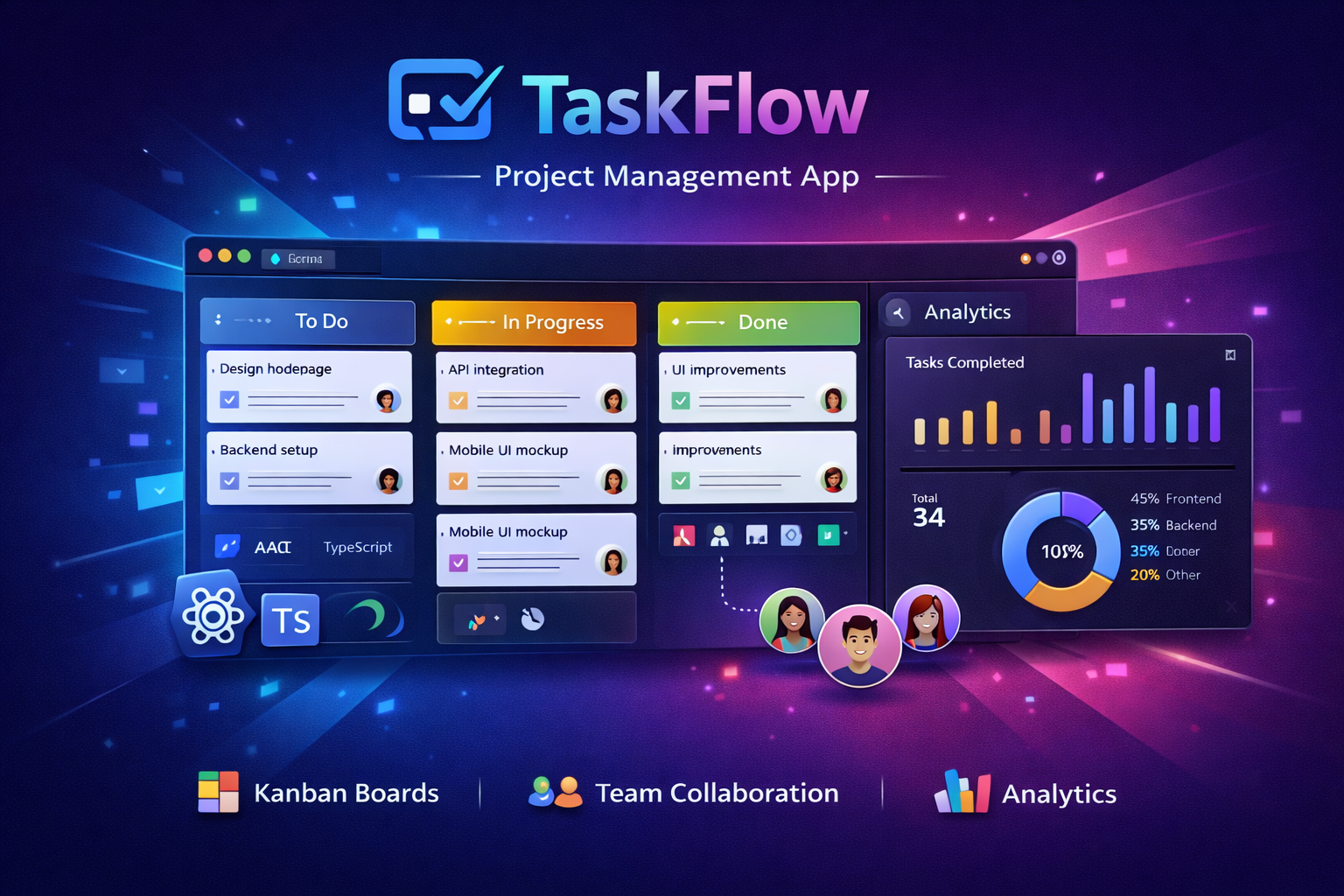 TaskFlow - Project Management App preview