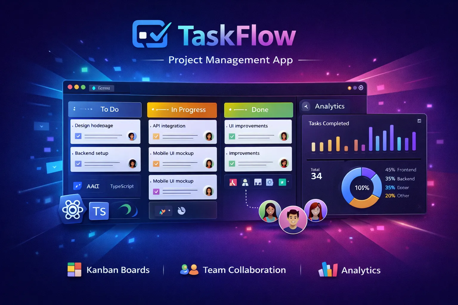 TaskFlow - Project Management App preview