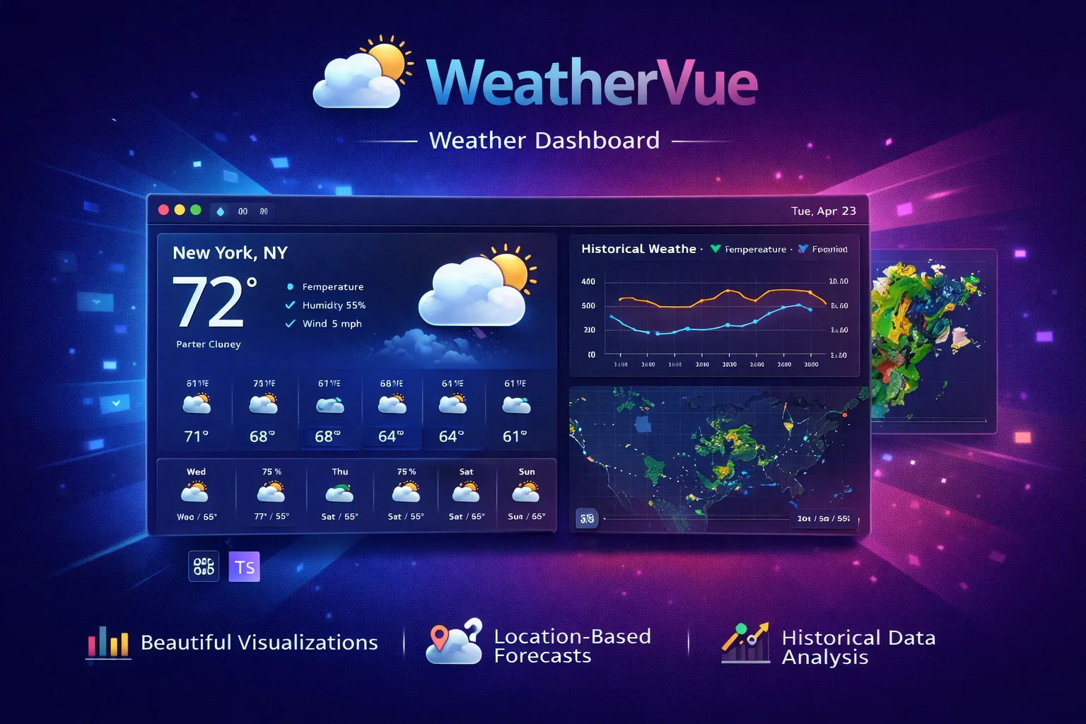 WeatherVue - Weather Dashboard preview